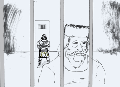King David II imprisoned by the English